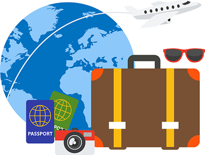 出境旅行插画素材 用画笔绘出多彩的旅途记忆